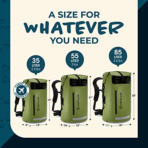 Earth Pak Waterproof Backpack 35L / 55L / 85L Heavy Duty RollTop