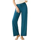 Latuza Women's Soft Viscose Wide Leg Lounge Pants Palazzo Sleep Bottoms