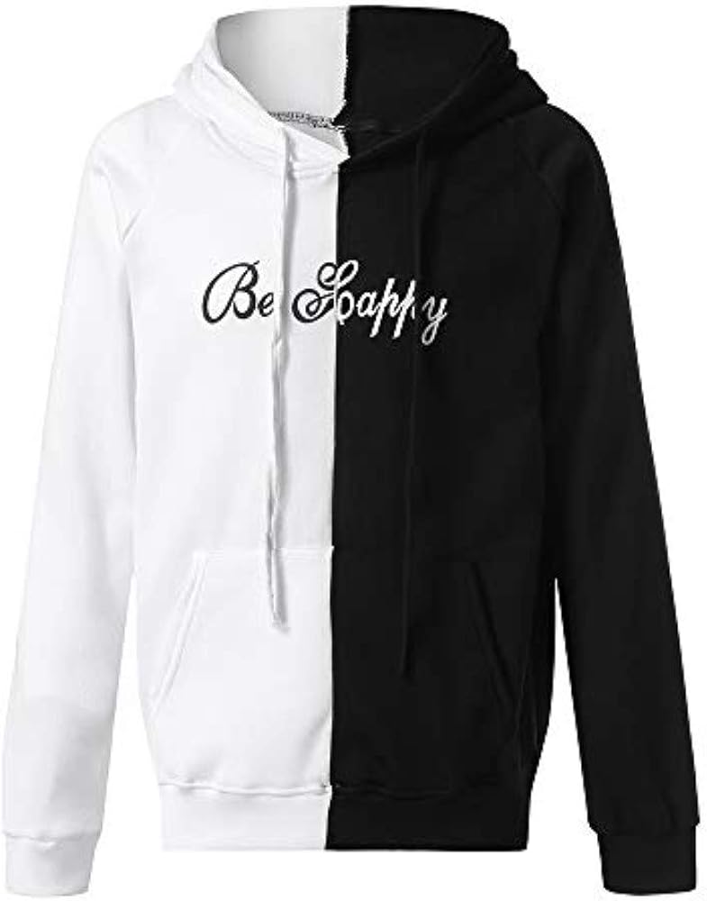 color block smile face hoodie