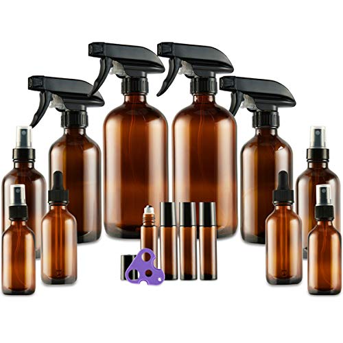 Glass Spray Bottle Kits, Eternal Moment Amber Glass Spray Bottle Set