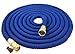 New 50 Foot Expandable Garden Hose by Green Mill. Improved Design - Strongest Expanding Hose with Durable Brass Connectors and Shut-Off Valves. With 7 Function Sprayer. Blue Hose and Nozzle.