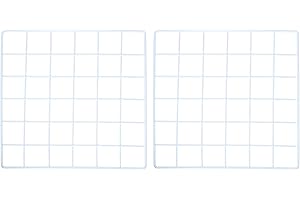 YOKIVE 2Pcs Iron Wire Grid Panel, Decorative Panels Board | Photo Pictures Display Holders Hanging Frame for Home Office (White, 12"x12")