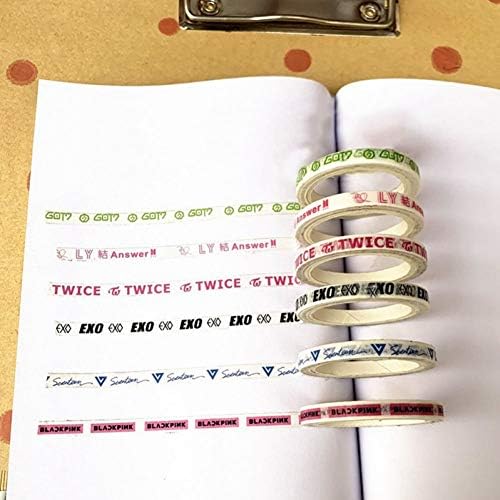 KANGBOOS Tape 6pcs K-pop BTS Love Yourself Answer Adhesive Tape Cute Twice COT7 EXO Blackpink Paper Masking Tape Scrapbook Diary Sticker
