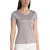 MOROUTLINE Womens Mulberry Silk T Shirts Basic Crewneck Short sleeve Tee Tops Blouse Summer Casual Solid Tshirts