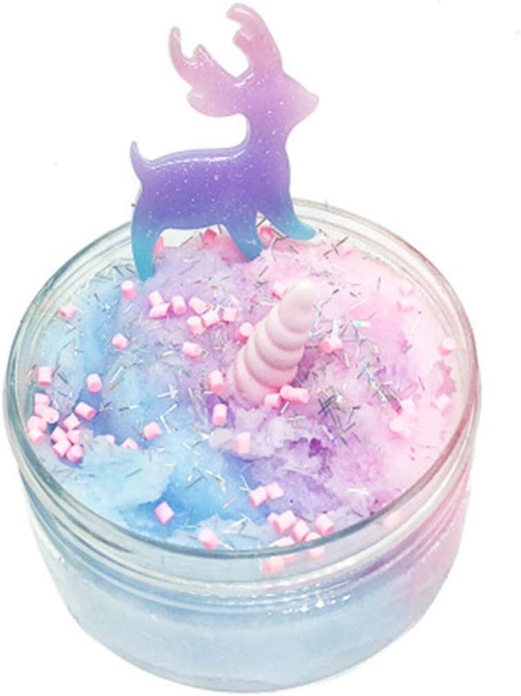 HUAYA DIY Slime ,Fluffy Foam Clear Crystal Slime Making Kit Slime Foam Beads Glitter 80ml