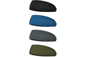 4pcs Sport Headband Men Women Fitness Sweatband Wicking Elastic Breathable Handkerchief for Running Yoga Hiking Cycling Worko
