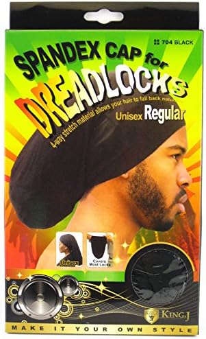 (PACK OF 6) King J DREADLOCKS WAVE CAP (BLACK)