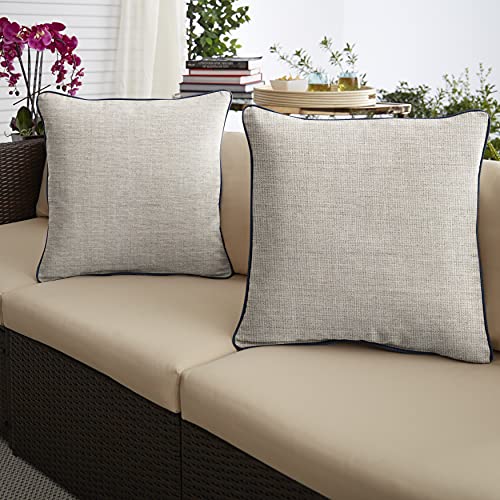 Mozaic Company Sunbrella Indoor/ Outdoor Corded Pillows, Cast Silver and Spectr…