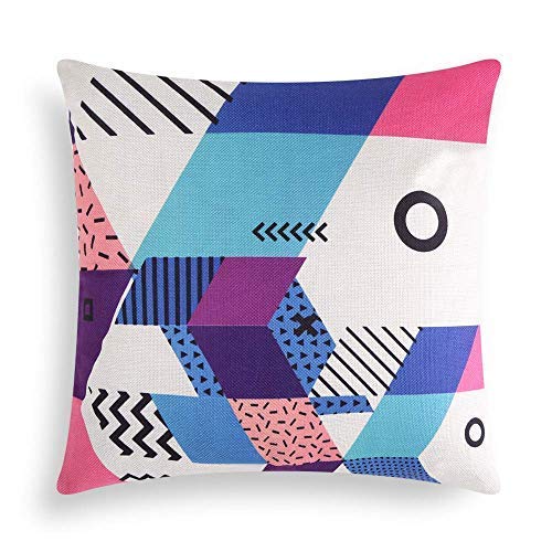 ModeHome Decorative Throw Pillow Cover. Abstract Style Cushion Covers, Colorful Irregular Figure Pattern for Office Couch Bed Decor Pillowcase (1818 Inch Pack of 4)