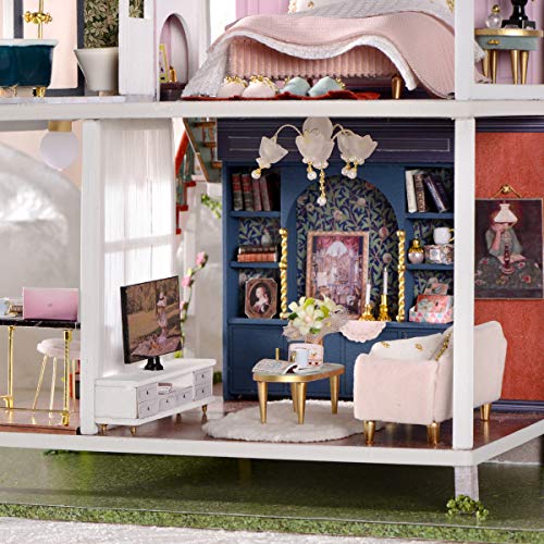 GuDoQi DIY Miniature Dollhouse Kit, Tiny House kit with Music, Miniature House Kit 1:24 Scale Monet Garden, Great Handmade Crafts Gift for Birthday Easter Day