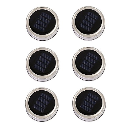 6-Pack Solar-powered Mason Jar Lights (6 Hanger Included / No Jar),10 LEDs Warm White Jar Hanging Light,Solar Fairy Firefly Lights Lids Insert Fit for Regular Mouth Jars for Decor Solar Table Light - Thumbnail 7