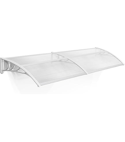 ADVANING Tür- / Fenstermarkise Aus Kristallklarem Polycarbonat – 120 X 79 Cm, UV- Und Wetterschutz