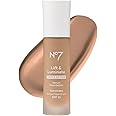 No7 Lift & Luminate Triple Action Serum Foundation - Liquid Makeup with SPF 15 for a Dewy, Glowy Base - Radiant Formula for Mature Skin - Latte (1 Fl Oz)