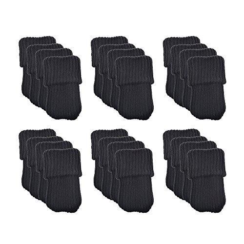 Meta-U- Knitting Wool Furniture Socks - Chair Leg Cover-Floor Protector-Reduce Noise and Scratches- Wearable and Washable- For Table|Chair|Dresser|Closet- 24 Pcs (black) - Thumbnail 6