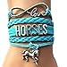 Horses Bracelets Horse Charm-Girls Horse Lover Jewelry Gifts-Braided Adjusted-4 Colors