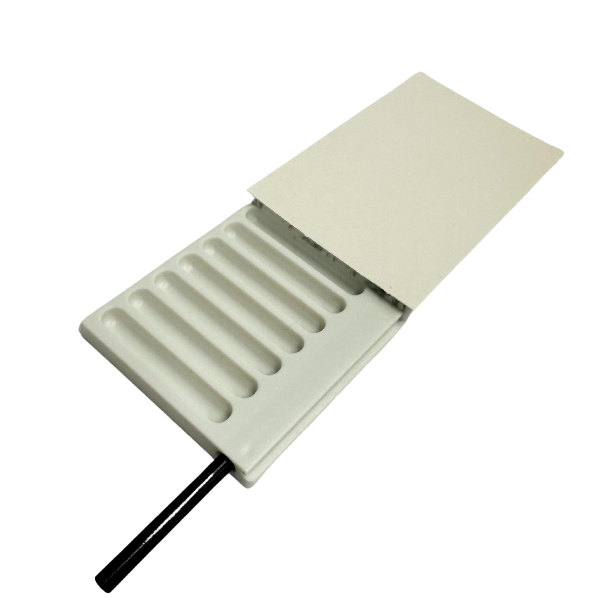 Fenny's Creations Elegant Snuff Wallet Storage Box, Multi-Compartment, Portable, Matt Black (White Case With Printed Top)