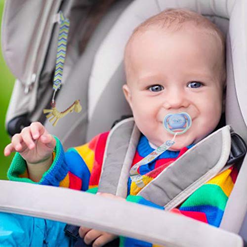 Pacifier Clip for Boys and Girls 8 Pack Plastic Teething Clips Modern Designs Universal Holder for Pacifiers Teething Toy and Soothie by ANOOPSYCHE