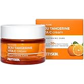 PRETTYSKIN Pure Tangerine Vitamin C Face Cream 1.75 fl.oz. Lightweight, Non-Sticky Moisturize With Jeju Tangerine Extract, Vitamin Complex | Korean Skincare for Hydration & Skin Support