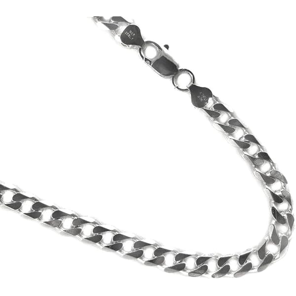 9.2mm Sterling Silver Curb Chain .925 Italian Necklace. 16