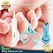 SAMRO Baby Nail Clippers Set with Scissors and Nasal Tweezer in The USA Simple Ergonomic Versatile Unisex Child Toddler Grooming & Healthcare Kit and Shower Gift (Blue)