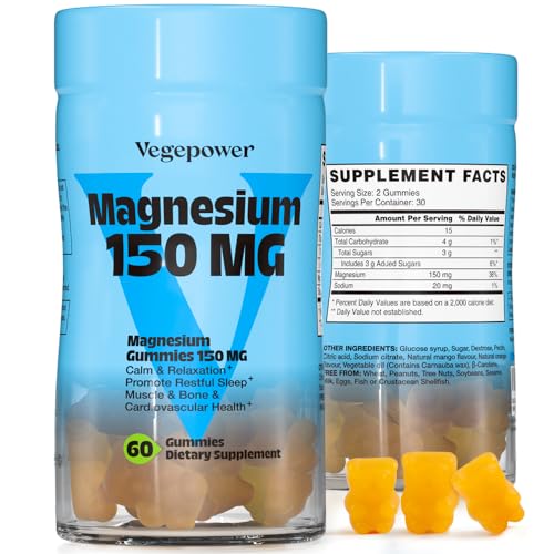 Magnesium Citrate Gummies 1363mg Per Serving - Vegan Magnesium Gummy Supplement for Kids & Adults, Supports Health Sleep, Muscle, Bone, Restless Cramps, Calm Magnesium Gummies for Women Men - 60 Bears