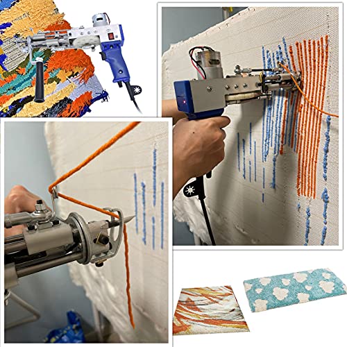 TWSOUL Electric Carpet Tufting Gun, Cut Pile Rug Tufting Gun, Loop Pile