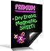 BigTime Magnetic Refrigerator Dry Erase Flexible Magnet Board | Use w/Fluorescent or Neon Liquid Chalk Markers | Blank Small Solid Black