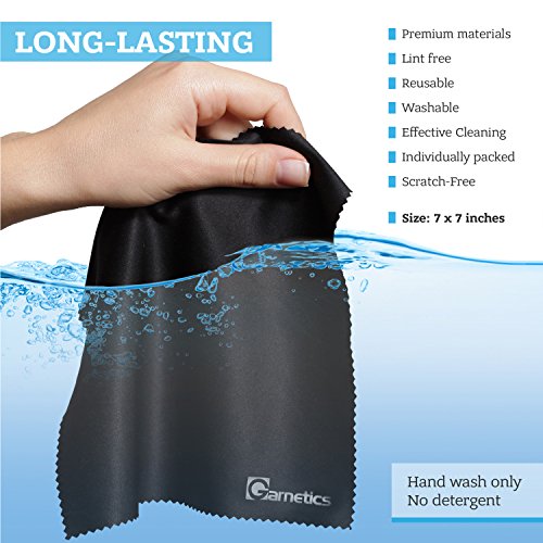 image for Garnetics Microfiber Cleaning Cloth (12 PACK) - to clean Glasses, Lens