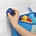 mDesign Corner Kids and Baby Suction Shower Caddy, Bath Toy Organizer - Blue