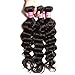 Jolia Hair 8A Grade Virgin Brazilian Natural Wave Hair 3 Bundles, 100% Unprocessed Brazilian Virgin Human Hair Weave Extensions, Natural Black Color, Full Head (16 18 20 inches)