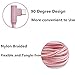 USB C Cable, Daker Right Angle 90 Degree Nylon Braided Fast Charger Type C Cord Compatible with Galaxy S8/S8+, Note 8, Google Pixel XL, LG G5/G6/V20, ZTE Zmax Pro Z981(Black)