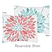Turquoise and Coral Emma 3 Piece Childrens, Teen, Kids Modern Full/Queen Bedding Set Collection