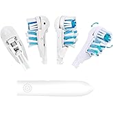 4Pcs Electric Toothbrush Replacement Heads Sensitive Dual Clean Rotating Sets Fit for Braun Oral B Cross Action Power 4732 3733 4734