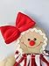 WINZIK Christmas Headwear Gingerbread Man Striped Bowknot Hair Hoop Cute Headband Xmas Holiday Party Supplies Gifts (1#)
