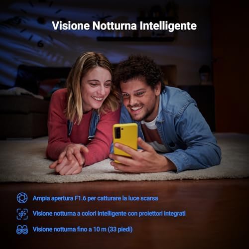 C6N G1 3K Telecamera Wi-Fi Interno, 5MP Videocamera Sorveglianza Interno Pan/Tilt/Zoom, Rilevamento di Persone, Visione Notturna a Colori con WDR, Chiamata Bidirezionale, WiFi 2.4Ghz