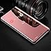Galaxy S10 Plus Case, Ankoe Luxury Translucent View Mirror Flip Electroplate Plating Stand Shockproof 360 Full Body Protective Hard PC Cover for Samsung Galaxy S10 Plus (Rose Gold)