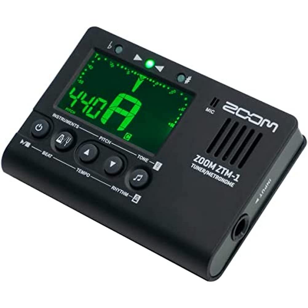 ZOOM ZTM-1 Chromatic Tuner and Metronome for Guitar, Bass, Ukulele, Violin – Ideal for Practice and Performance
