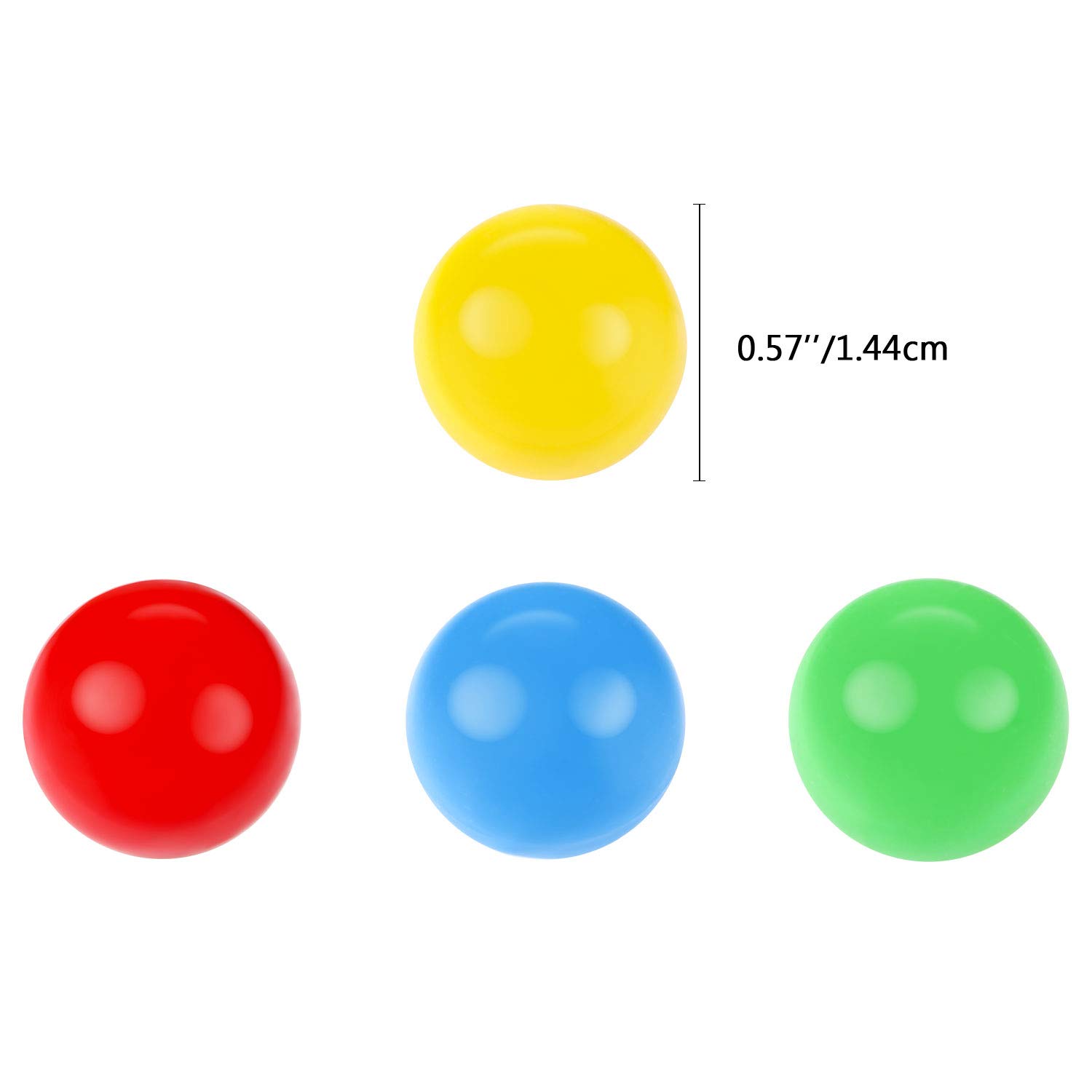 150 Pieces 14.4 mm Game Replacement Marbles Plastic Colored Game Balls Compatible with Hungry Hungry Hippos Greedy Frog