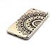 iPhone 6 Plus Case,iPhone 6s Plus Case,LUOLNH Henna Mandala Half Totem Flower Hard Plastic Clear Case Skin Cover for Apple iPhone 6/6S Plus (5.5)inch(Black)