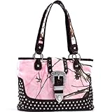 Realtree XG Camo Studded Tote Bag with Croco Trim and Buckle Accent