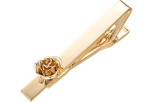 RunootPR Novelty Tie Clips for Men Unique Music Rose Glasses Pen Paper-Clip Skinny Tie Bar Personalized Jewelry Gift