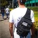 Tactical Sling Bag for Men – One Strap Military American Flag Backpack – Outdoor Military Tactical Backpack (Black, Small)