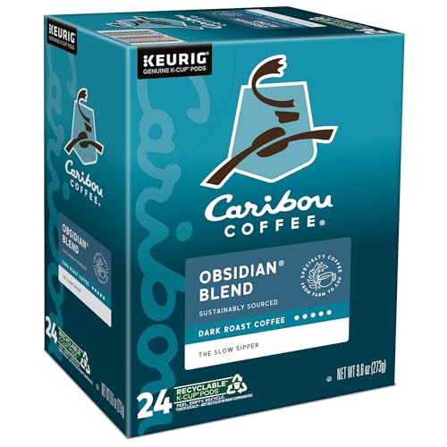 CARIBOU COFFEE OBSIDIAN KEURIG SINGLE-SERVE K-CUP POD, MEDIUM ROAST COFFEE 24 CT