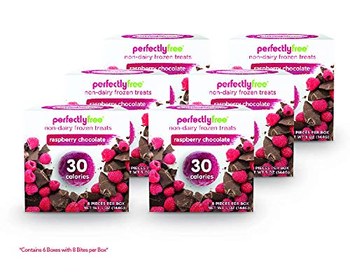 PERFECTLY FREE Frozen Bites - Allergy-Free, Non-Dairy, Non-GMO & Vegan Friendly Frozen Treats (Raspberry Chocolate) (6 Pack)