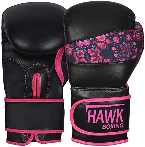 Hawk Pink Boxing Gloves Ladies Women's Flowers Girls Leather Training Gloves Bag Gloves Mitts Muay thai Kick Boxing Gloves