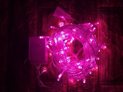 YOMM LED String Lights 100 LEDs 10M/32.8FT String Fairy Lights with 8 Modes for Bedroom,Pation,Garden,Gate,Yard,Party,Wedding,Decoration,etc (Pink)