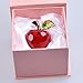 LONGWIN 40mm (1.6 inch) Crystal Apple Figurine Paperweight Glass Fruit Home Decor Christmas Decoration Ornaments Red