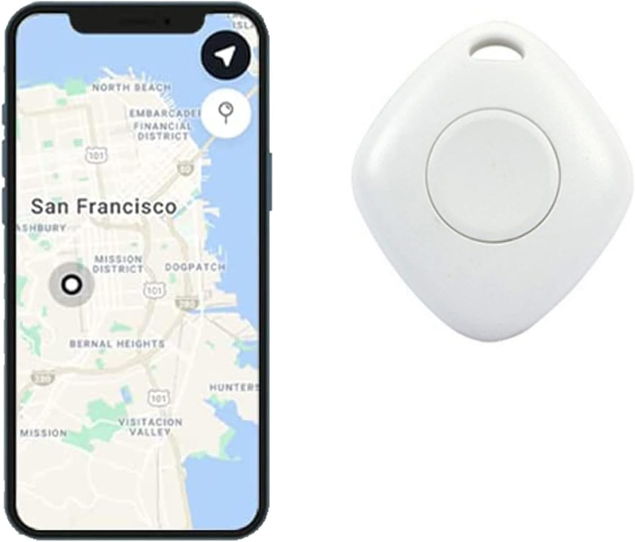 TOTMOX Smart Bluetooth Tracker & Key Finder, Key Locator Device with App, GPS Tracking for Kids, Keys, Luggage, APP Control Compatible with iOS Android, Pack of 1, White