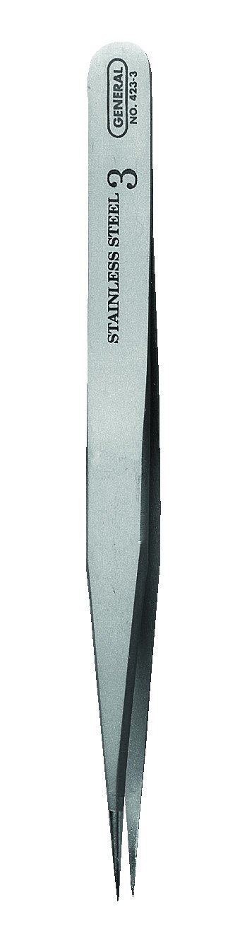 General Tools 423-3 4-5/8-Inch Very Fine Swiss Pattern Tweezers