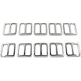 DGOL 10pcs 1 inch Zinc Alloy Slider Tri-Glide Buttons Webbing Strap Tri Glide Adjustable Buckle Fasteners (Silver)